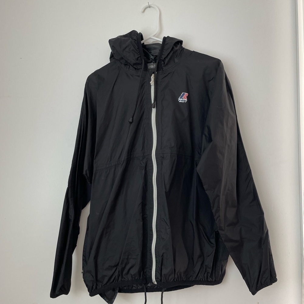 K-way size medium black windbreaker vintage